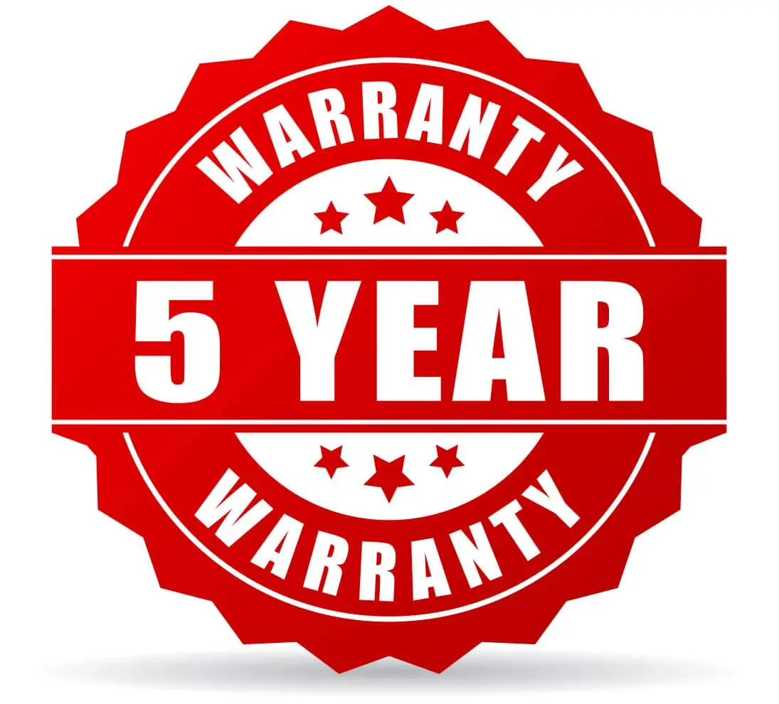 warranty 5 years